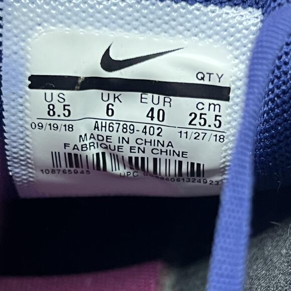 Nike Air Max 270 Running Shoes Women Size 8.5 Blue Purple Comfort Low Sneakers - Picture 8 of 8